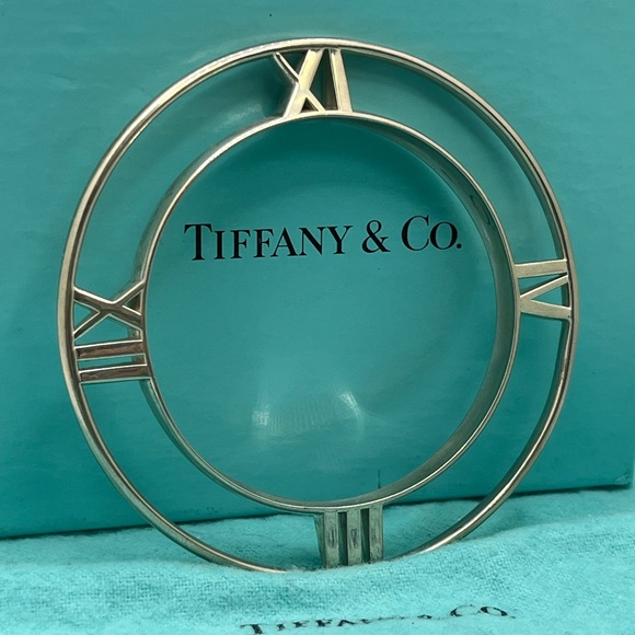 Tiffany & Co. Atlas Sterling Silver Roman Numeral Circle Medallion Pendant - Picture 2 of 7